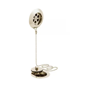 Booth & Co. Stowaway Bath Waste Metal Plug And Chain 1.1/2" Bright Nickel