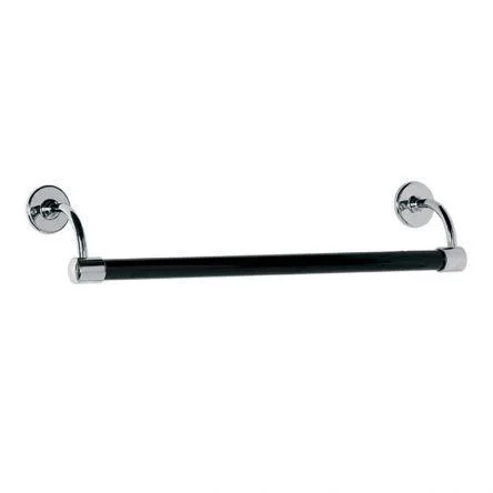 Lefroy Brooks Classic 762mm Large Bore Black Enamelled Towel Rail - Nickel