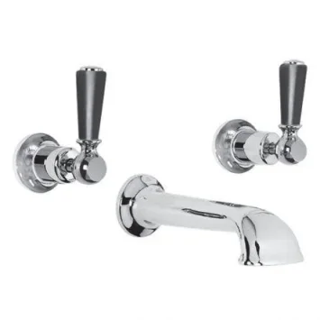 Lefroy Brooks Classic Black Lever Conc 3h Bath Filler - Antique Gold product image - Image 1