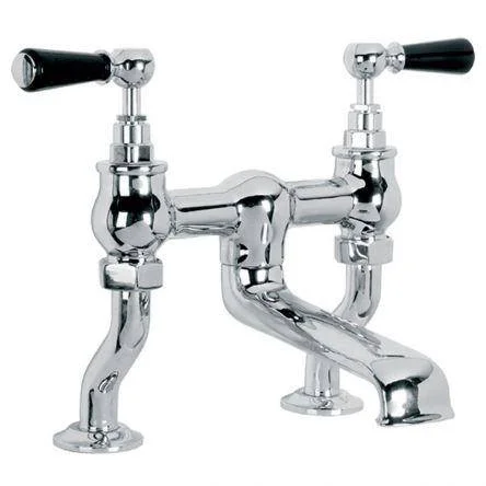 Lefroy Brooks Classic Black Lever D/m Bath Filler - Nickel