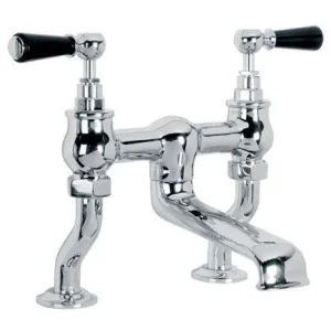 Lefroy Brooks Classic Black Lever D/m Bath Filler - Nickel