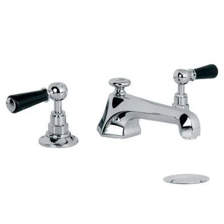 Lefroy Brooks Mackintosh Black Lever D/m 3h Basin Mixer With Puw - Nickel