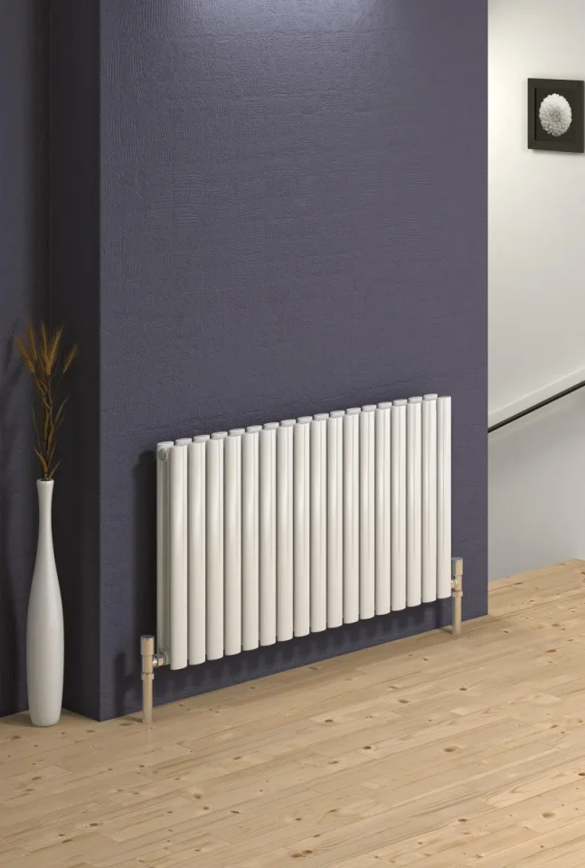 Reina Neva Designer Radiator - 550 X 1003 Double White detail view - Image 2
