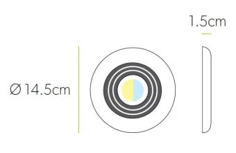 Hib Cyclone Wet Room Inline Fan, White - Cool White Led 14.5 X D1.5cm technical drawing - Image 2
