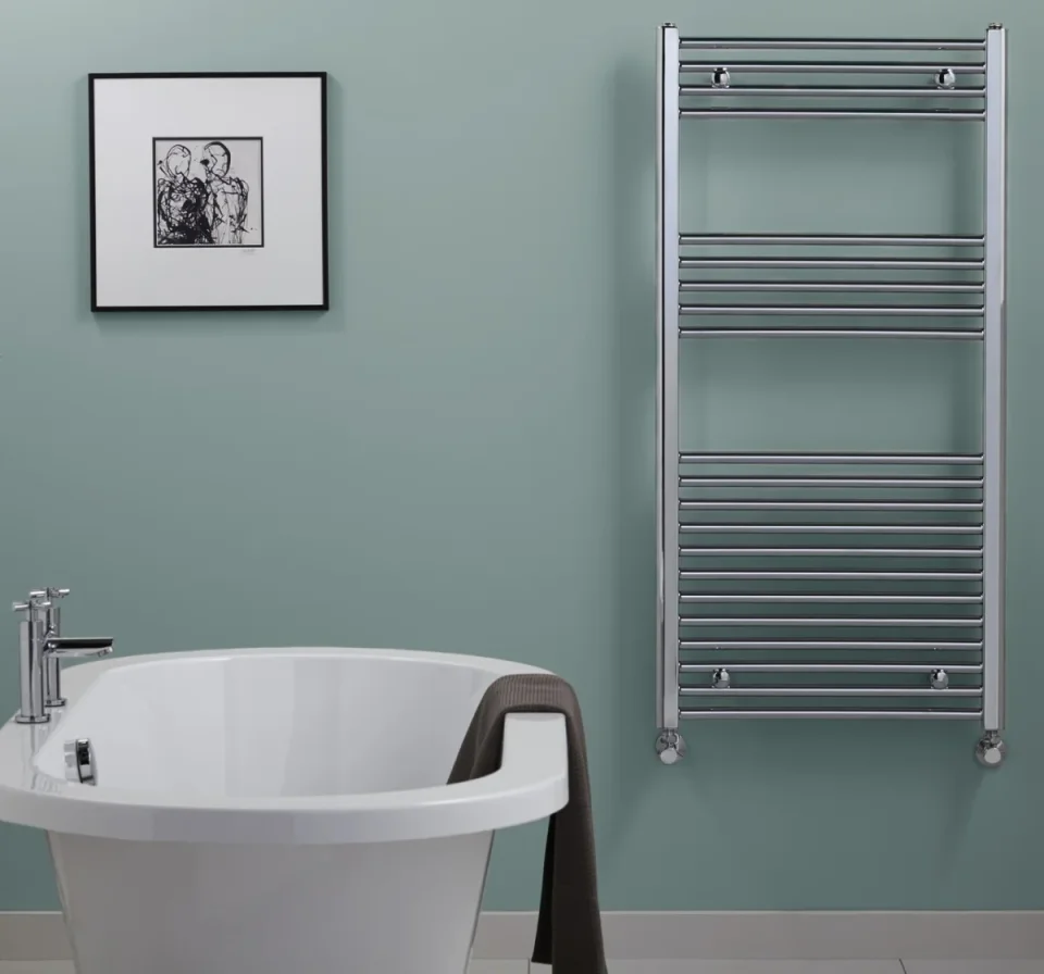 Vogue Axis Towel Radiator Heating Only - Chrome 1600X500 product image - Image 1