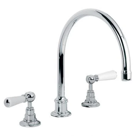 Lefroy Brooks Classic White Lever D/m 3h Kitchen Mixer - Chrome