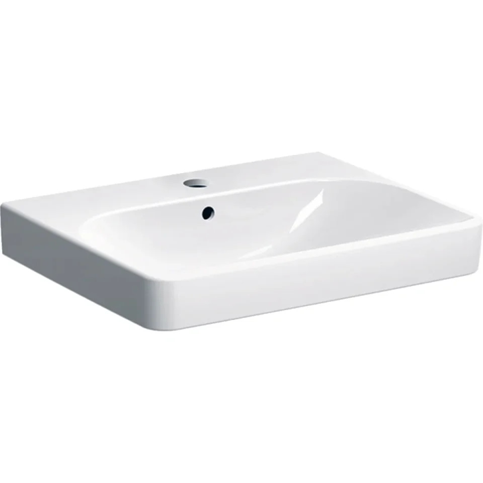 Geb 500.229.01.1 Smyle Washbasin Single Taphole 600mm Square product image - Image 1
