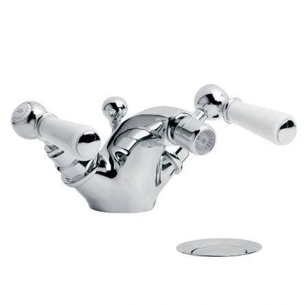 Lefroy Brooks Classic White Lever Mono Bidet Mixer With Puw - Chrome