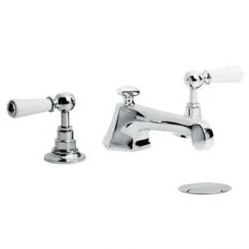 Lefroy Brooks Mackintosh White Lever D/m 3h Basin Mixer With Puw - Chrome product image - Image 1