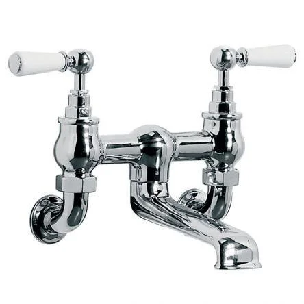 Lefroy Brooks Classic White Lever W/m Bath Filler - Chrome