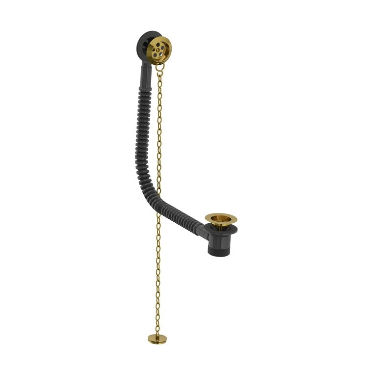 Lefroy Brooks Classic Stowaway Bath Waste & Overflow, Plug & Chain - Polished Brass
