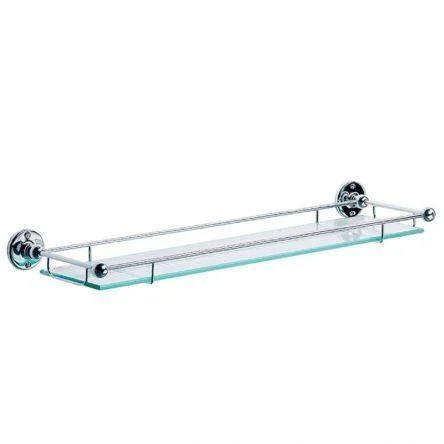 Lefroy Brooks Classic Edwardian Glass Shelf With Rail - Chrome