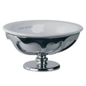 Lefroy Brooks Classic Free Standing China Soap Dish & Holder - Nickel