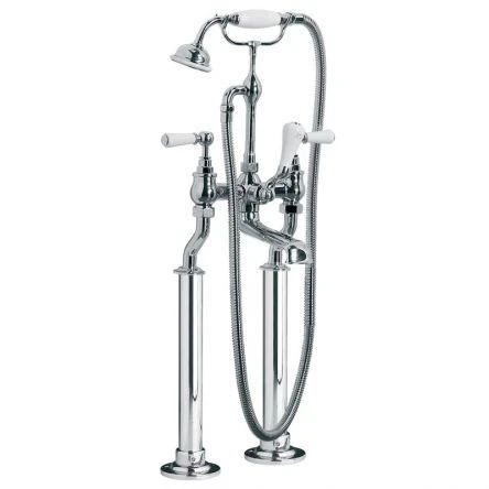 Lefroy Brooks Classic White Lever Bsm With Standpipe Sleeves - Nickel