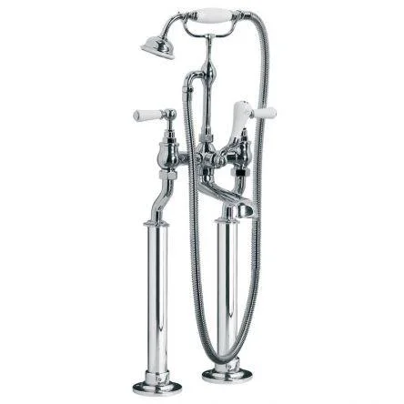 Lefroy Brooks Classic White Lever Bsm With Standpipe Sleeves - Nickel