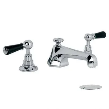 Lefroy Brooks Mackintosh Black Lever D/m 3h Basin Mixer With Puw - Chrome product image - Image 1