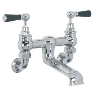 Lefroy Brooks Classic Black Lever W/m Bath Filler - Nickel