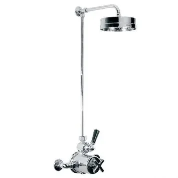Lefroy Brooks Mackintosh Exp Dual Thermo Valve, Riser & E/c 8" Rose - Nickel product image - Image 1