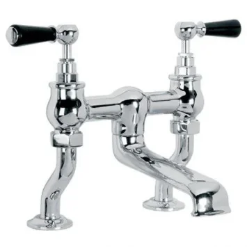 Lefroy Brooks Classic Black Lever D/m Bath Filler - Chrome product image - Image 1