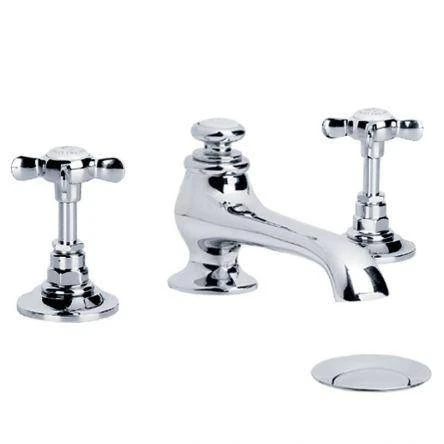 Lefroy Brooks Connaught White Lever D/m 3h Basin Mixer With Puw - Antique Gold