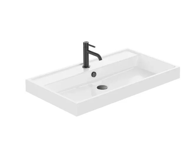 Vado Groove 800mm Basin, Mineral Cast product image - Image 1