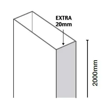 Merlyn 10 Series Pivot Closing Side Extension Profile 20mm detail view - Image 1