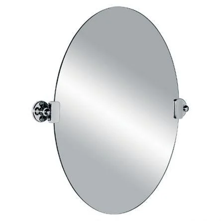 Lefroy Brooks Classic Edwardian Oval Tilting Mirror - Nickel
