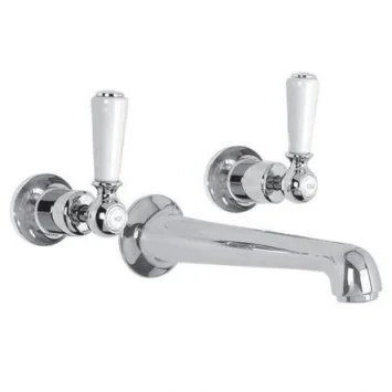 Lefroy Brooks Classic White Lever Conc 3h Basin Mixer - Nickel product image - Image 1