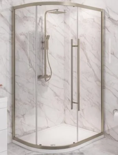 Eastbrook Vantage 2000 Easy Clean Offset Quadrant 900x760mm Brushed Brass