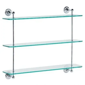 Lefroy Brooks Classic 3 Tier Glass Shelf - Nickel