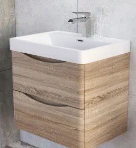 Cubico Envy Wall Mounted 600 Mm Vanity Unit Light Oak