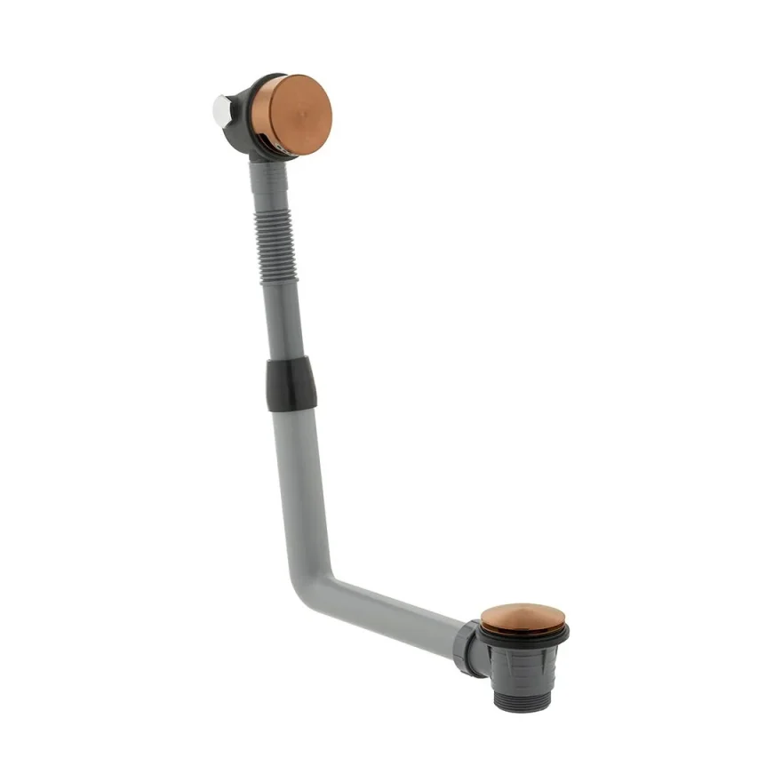 Vado Individual Round Clic-clac Bath Filler Waste And Overflow Brushed Bronze product image - Image 1