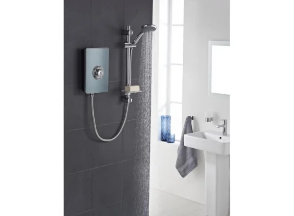 Vado Axces Elegance Electric Shower With Soft Press Illuminated Buttons 8.5kw Metallic/chrome