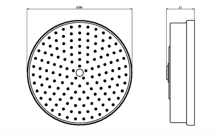 Crosswater MPRO Industrial Easy Clean Shower Head Brushed Brass Unlaquered technical drawing - Image 4