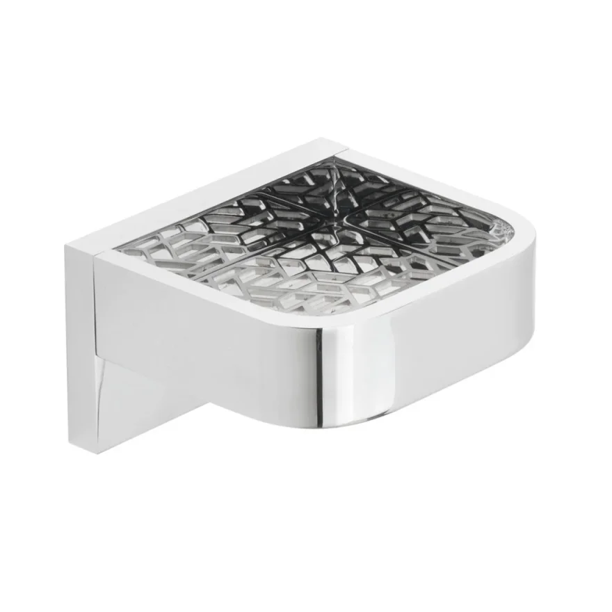 Vado Omika 100mm Shelf With Geometric Insert Chrome product image - Image 1