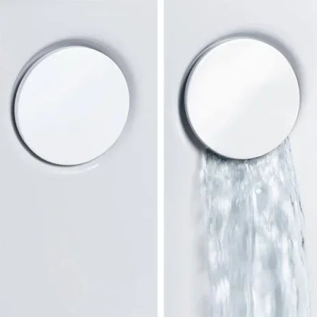 Kaldewei Waterfall Bath Inlet With Integrated Overflow And Click-clack Waste Incl. Intake And Special Holes, Model 5975, Alpine White