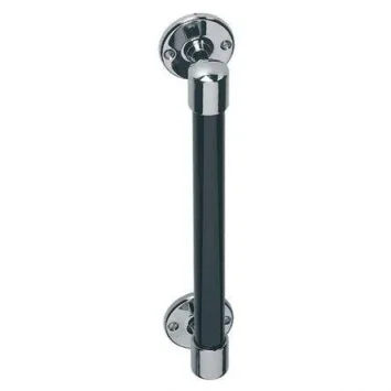 Lefroy Brooks Classic Black Stove Enamelled Grab Bar - Nickel