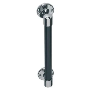 Lefroy Brooks Classic Black Stove Enamelled Grab Bar - Chrome