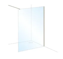 London Showers 10mm Glass 1000mm incl. Wall Arm & Surface Channel - Brushed Brass