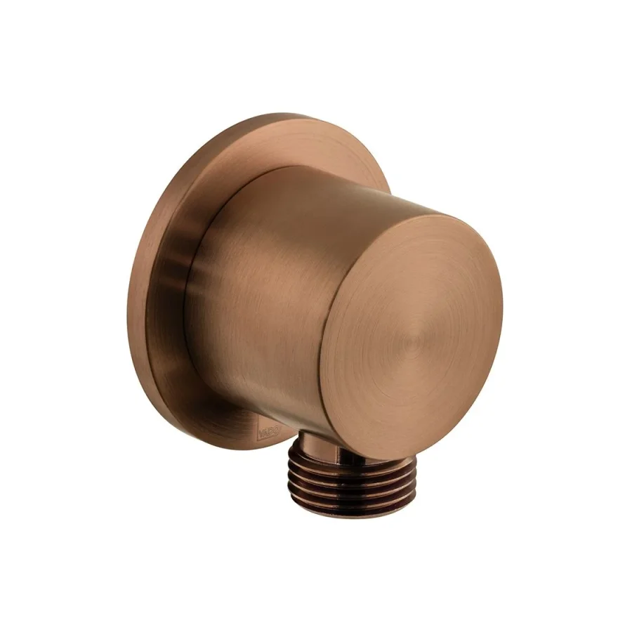 Vado Individual Round Wall Outlet Brushed Bronze product image - Image 1