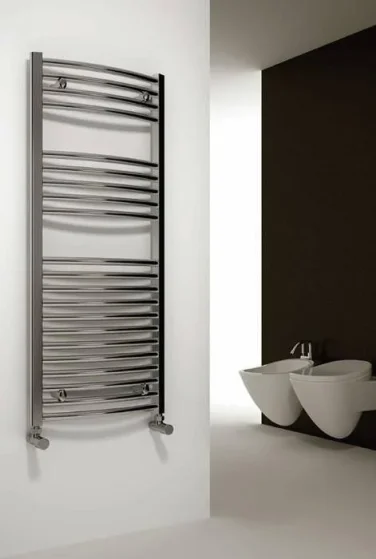 Reina Diva 750 X 1800 Towel Radiator Chrome Curved product image - Image 1