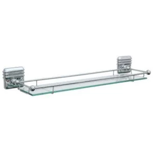 Lefroy Brooks Belle Aire Glass Shelf With Rail - Antique Gold