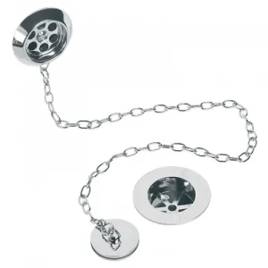 Lefroy Brooks Classic Stowaway Bath Waste & Overflow, Plug & Chain - Chrome