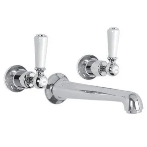 Lefroy Brooks Classic White Lever Conc 3h Basin Mixer - Chrome