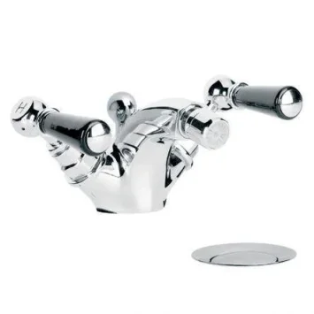 Lefroy Brooks Classic Black Lever Mono Bidet Mixer With Puw - Chrome
