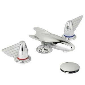 Lefroy Brooks Belle Aire Lever D/m 3h Rocket Basin Set - Antique Gold