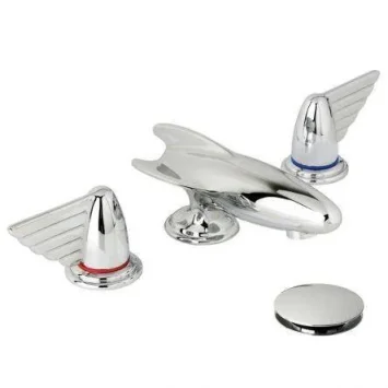 Lefroy Brooks Belle Aire Lever D/m 3h Rocket Basin Set - Antique Gold