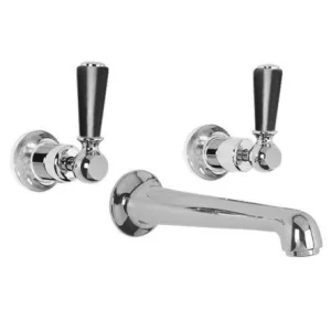 Lefroy Brooks Classic Black Lever Conc 3h Basin Mixer - Chrome