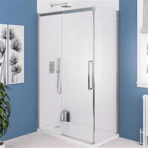 Eastbrook Corniche 2000x1100 8mm Semi-frameless Sliding Door Chrome