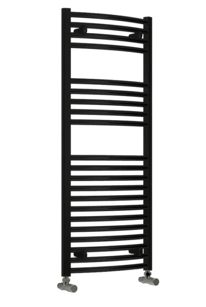 Reina Diva 600 X 1800 Towel Radiator Black Curved